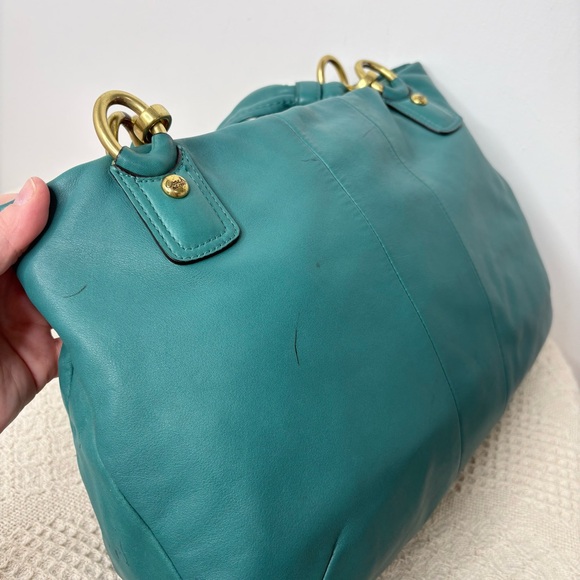 PROJECT Coach Kristin East West Leather Zip Tote 16814 Aegean Large Shoulder Bag - Picture 9 of 12